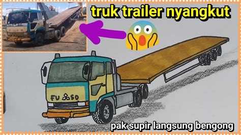 cara menggambar truk trailer com