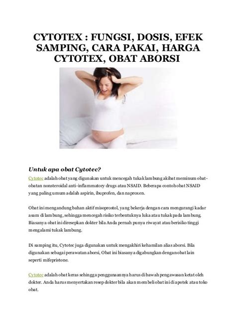 cara pakai cytotex  BENTUK SEDIAAN OBAT