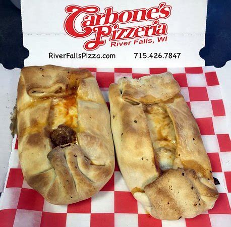 carbones river falls menu  Pizza place