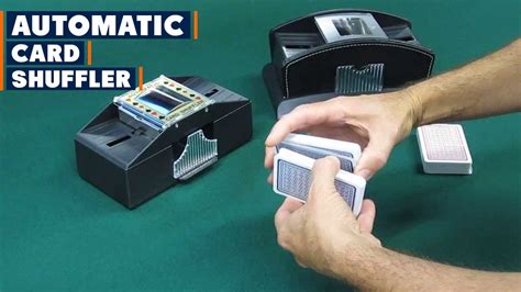 card shuffler for sleeved cards  This automatic card shuffler ( 4 decks ) is battery operated