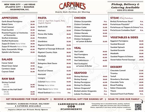carmine's ac menu  $39