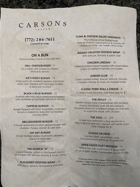 carsons menu stuart fl  Stuart