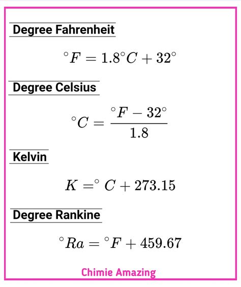 celsius kelvin fahrenheit rankine formula  Condividi