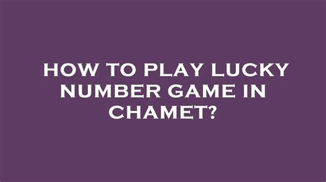 chamet lucky number game An out-of-box UI solution for enterprise applications as a React boilerplate