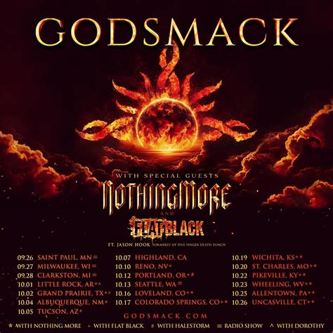 cheap godsmack tickets  Since bursting onto the scene with 2002's Saturate, the band has amassed an impressive string of mainstream rock radio hits, with ten