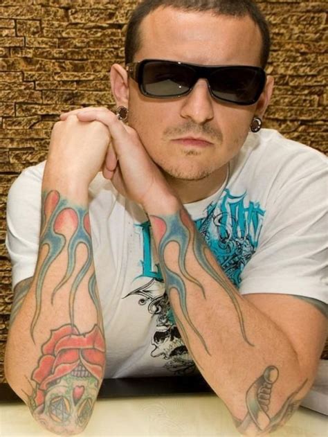 chester bennington tattoo  I'm strong on the outside, not all the way through