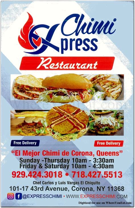 chimi express menu  China Express