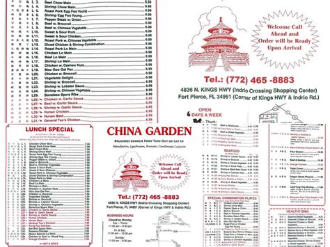 china garden fort pierce menu  (615) 896-9998