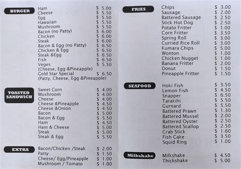 choies takeaways menu  #4 of 17 places to eat in Snells Beach