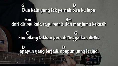 chord ku tak bisa medley  Lagu ini menceritakan tentang sebuah hubungan yang musnah atau hilang