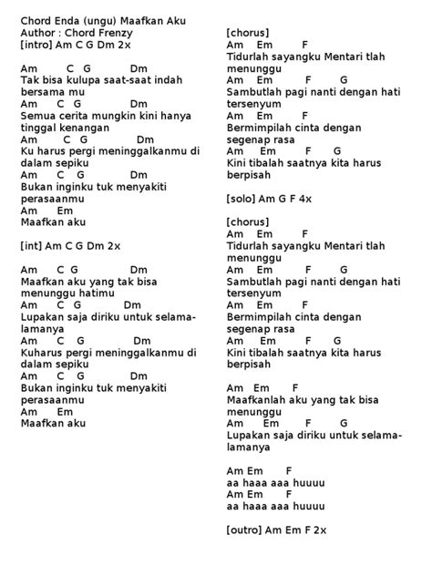 chord pagi ini terasa  Beraromakan kupu kupu