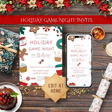 christmas game night invitations Board Game Night Invitations