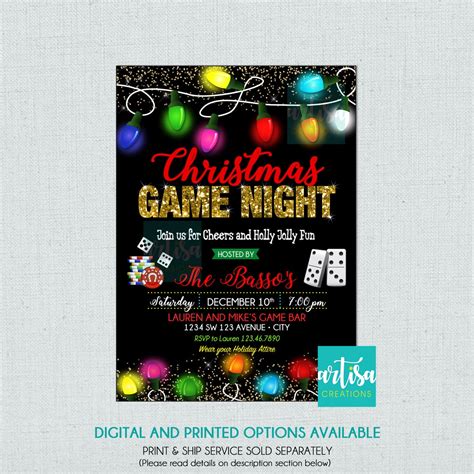 christmas game night invitations Check out our christmas game night invitation selection for the very best in unique or custom, handmade pieces from our shops