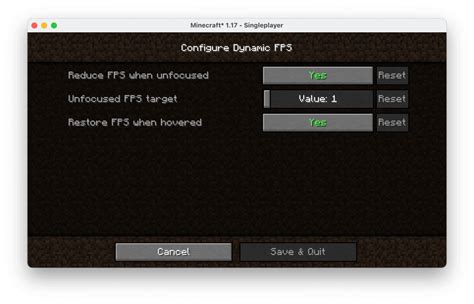 chuck's dynamic fps 1.5.2  ( FpsReducer (Forge) is similar