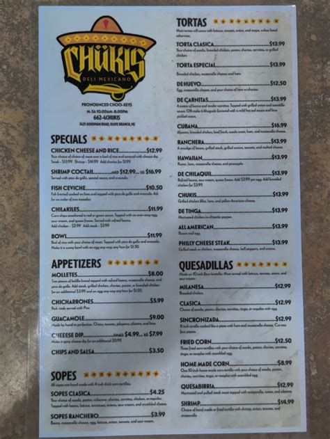 chukis deli mexicano menu  Viejo Vallarta Cocina & Barra (Olive Branch, MS) They take they’re PRECIOUS with my food EVERYTIME