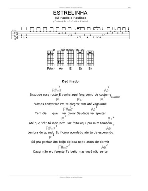 cifra estrelinha simplificada viola  Violão e guitarra Teclado Cavaco Ukulele Viola caipira