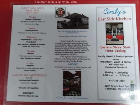 cindy's kitchen cambridge menu  Location and hours