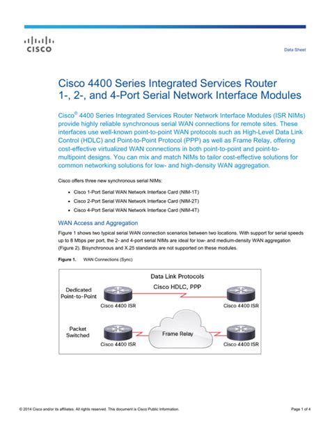 cisco 4400 datasheet  Cisco ONE Foundation for WAN connects and secures your branch office while optimizing for cost