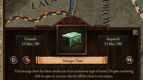 ck2 strange chest  :unsure: Anyways, was playing last night conquering England as Harald Hardråde and somehow he managed to impregnate his 54-year old wife: He also had a