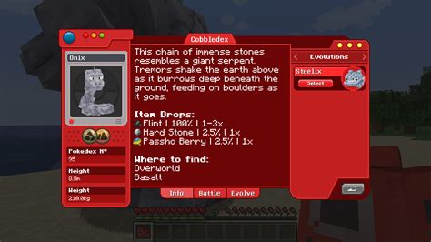 cobblemon pokedex  Steelix's Cobblemon Pokedex Entry - see moves, abilities, EV yields, and more