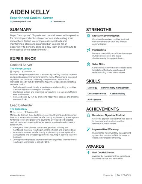 cocktail server resume  In two to three sentences, your resume profile should