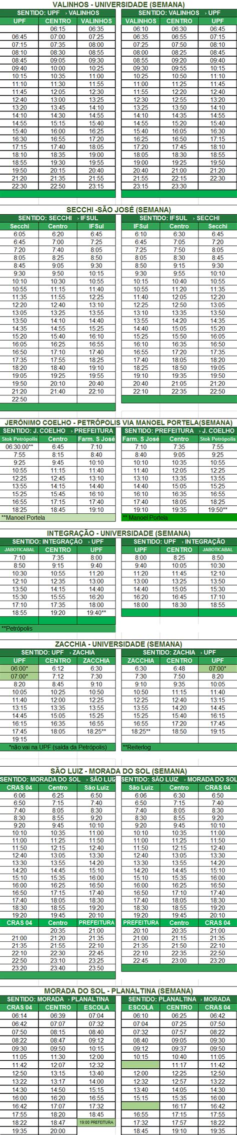 codepas horarios  13/06/2023