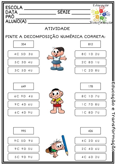 composição e decomposição de números naturais 2 ano  Descrição