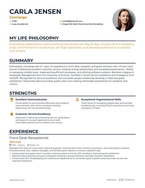 concierge agent resume examples You’ve come to the right place