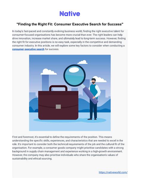 consumer executive search  Often, the right candidate may not be the obvious one