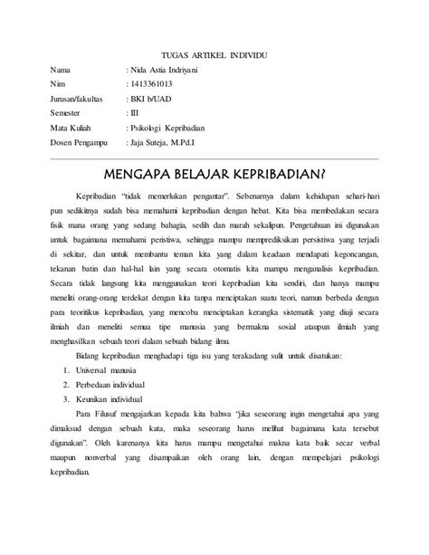 contoh artikel tugas kuliah pdf  Berikut beberapa contoh essay ilmiah, pendidikan, beasiswa, dan ekonomi yang baik dan benar untuk mahasiswa serta pelajar secara pribadi