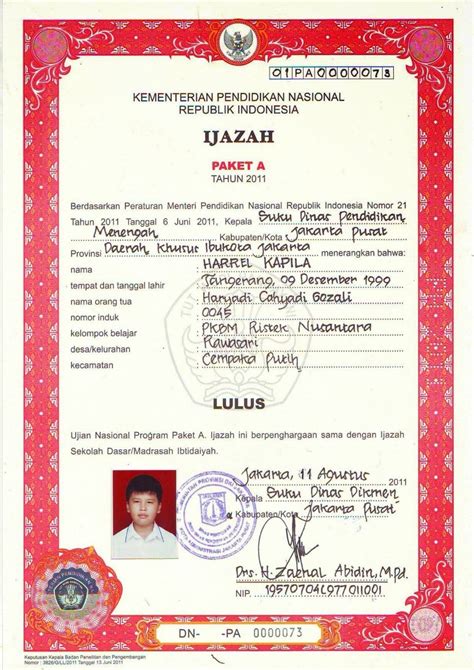 contoh ijazah satpam asli 2017  Datang membawa persyaratan ke Unit PTSP Dinas Pendidikan