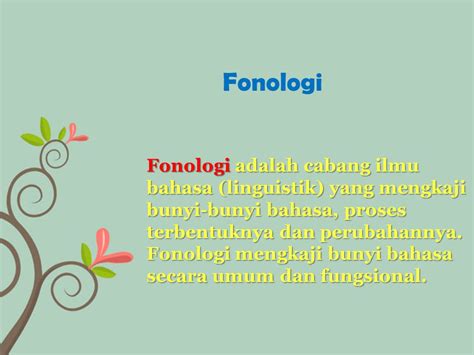 contoh kalimat fonologi  Pemunculan fonem adalah hadirnya sebuah fonem yang sebelunya tidak ada akibat dari proses morfologi