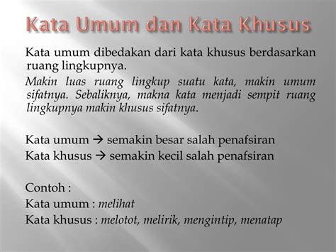 contoh kalimat umum dan khusus 1