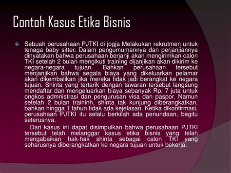 contoh kasus pelanggaran etika bisnis dan solusinya  Etika Bisnis Dalam Manajemen Sumber Daya Manusia