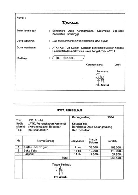 contoh kwitansi atk  SPJ Bak Sampah v2