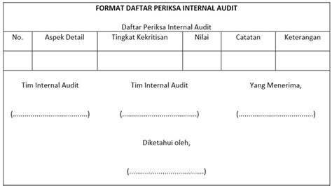 contoh laporan internal audit excel  (2015)