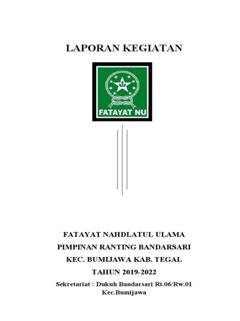 contoh laporan kegiatan fatayat  I