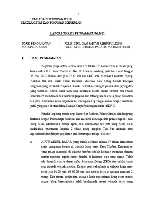 contoh observasi rumah  Selain perlu mencatat hal-hal penting, format penulisan laporan hasil observasi pun perlu diketahui