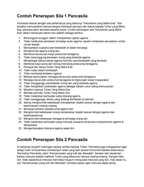 contoh penerapan sila 1 ID - Contoh pengamalan sila ke-1 dalam Pancasila sebenarnya dapat kita lakukan di rumah dan juga di sekolah