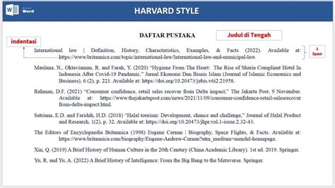 contoh penulisan daftar pustaka harvard style  Nama penulis, Dengan cara menuliskan terlebih dahulu nama belakang, kemudian nama depan