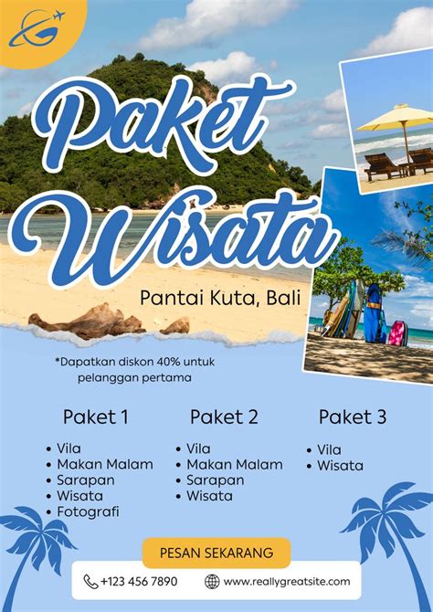 contoh poster wisata pantai  Banner Study Tour