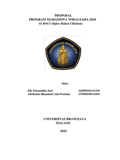 contoh proposal kewirausahaan pdf Pd, M