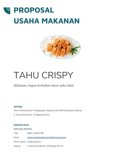 contoh proposal usaha makanan pdf   Contoh Proposal Usaha Makanan Ringan (Download DOC / PDF) 3 April 2023 oleh anisah lia Proposal Usaha Makanan Ringan – Proposal usaha merupakan sebuah dokumen yang berisi detail tentang bagaimana sebuah usaha dijalankan berikut dengan kebutuhan finansial yang dibutuhkan dalam