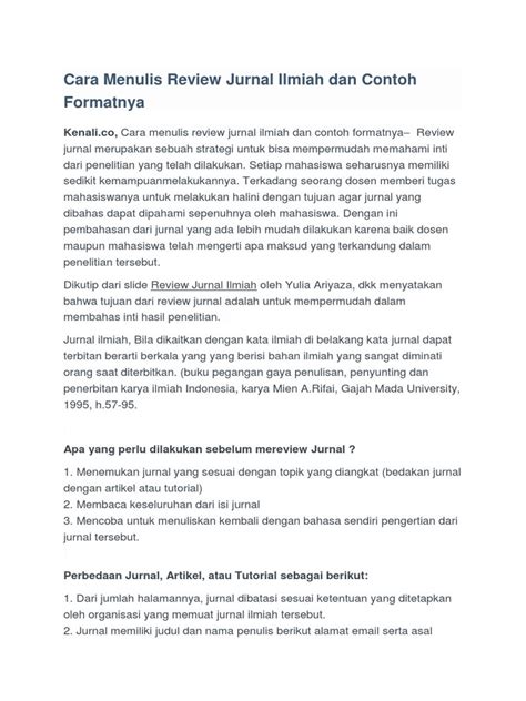 contoh review artikel ilmiah  Substansi artikel cukup sesuai bidang ilmu pengusul/penulis pertama (Ilmu Tanaman)