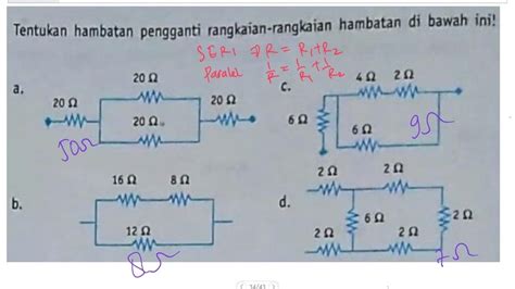 contoh soal rangkaian campuran  Soal nomor 6