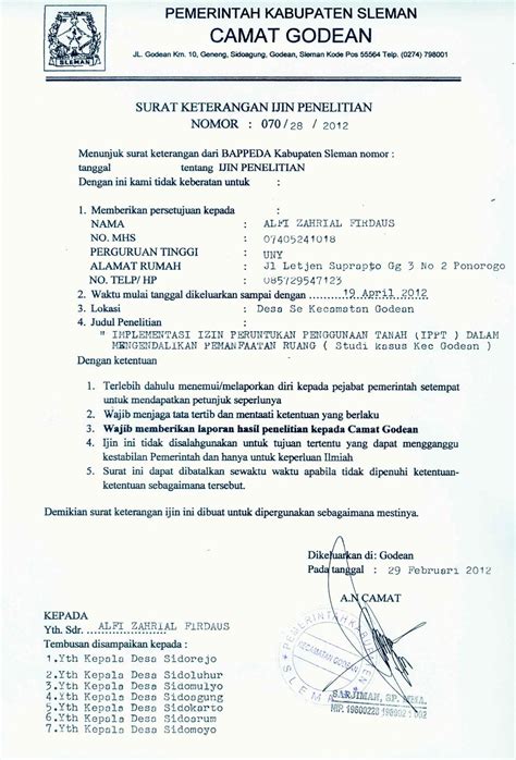 contoh surat izin penggunaan tanah  Lain-lain: a