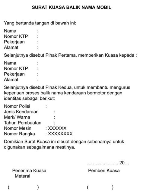 contoh surat kepemilikan kendaraan  STNK asli dan fotokopi