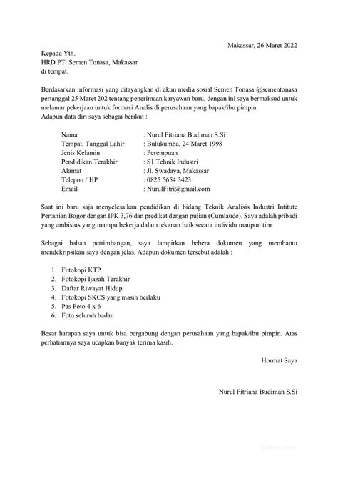 contoh surat lamaran kerja di ramayana com – Bagi Anda yang berniat untuk melamar pekerjaan, penting untuk mengetahui contoh surat lamaran kerja yang baik dan benar