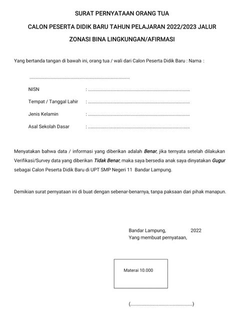 contoh surat pernyataan kuliah  Persyaratan yang harus dipenuhi :] Mengisi draft Surat Aktif kuliah pengajuan tunjangan