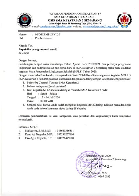 contoh surat tembusan kegiatan  Kapolsek